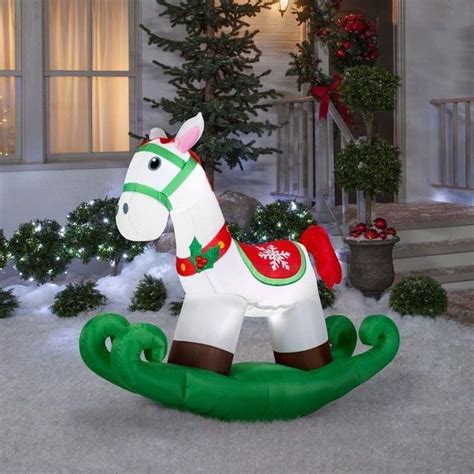 Holiday 6 Ft. Inflatable LED Lighted Airblown Rocking Horse for sale online | eBay | Outdoor ...