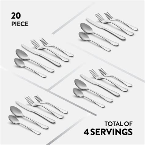 20-Piece Stainless Steel Flatware Set- Serving for 4