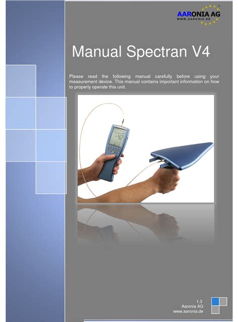 AARONIA SPECTRAN V4 MANUAL Pdf Download | ManualsLib