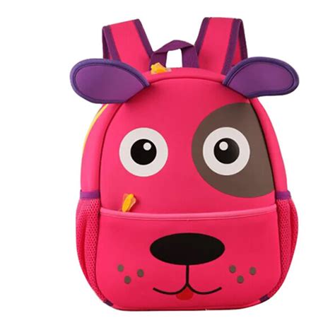 4 colors adorable dog puppy design school backpacks kindergarten children's bag for baby girl ...