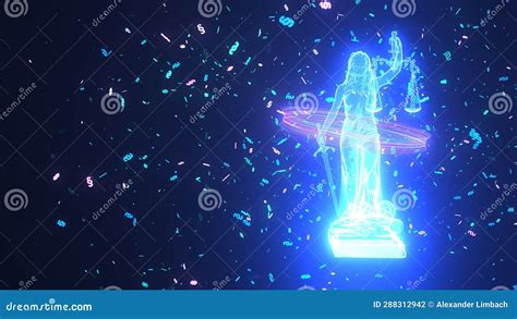 Glowing Justitia Statue Paragraphs Stock Illustration - Illustration of network, statue: 288312942