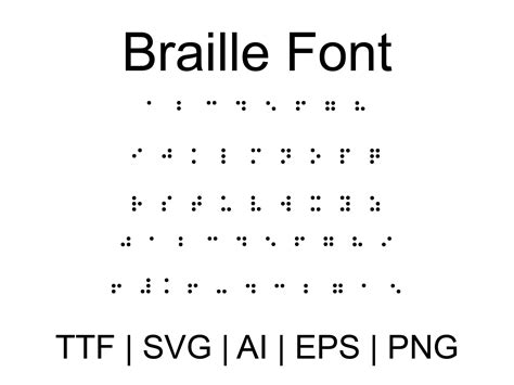 Braille Font Ttf Svg Eps Png Cricut Silhouette - Etsy Hong Kong