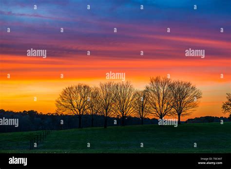 early spring sunset Stock Photo - Alamy