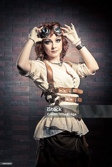 Steampunk Girl With Goggles Stock Photo - Download Image Now ...