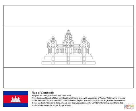 Flag of Cambodia coloring page | Free Printable Coloring Pages