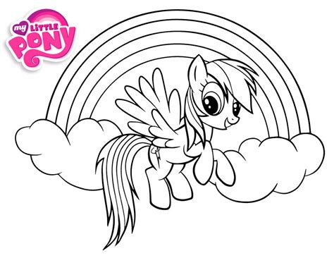 Gambar Mewarnai Rainbow Dash Untuk Anak PAUD dan TK