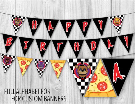 INSTANT DOWNLOAD / Printable / FNAF Full Alphabet Party Banner - Etsy