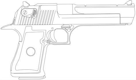 Desert Eagle Drawing Sketch Coloring Page