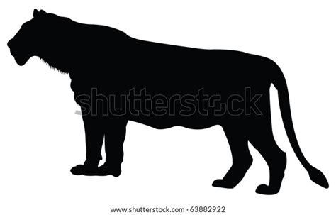 Female Lion Lioness Silhouette Stock Vector (Royalty Free) 63882922