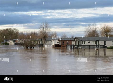 Offenham, Evesham, January 3rd 2024 - Offenham caravan park which is near Evesham in ...