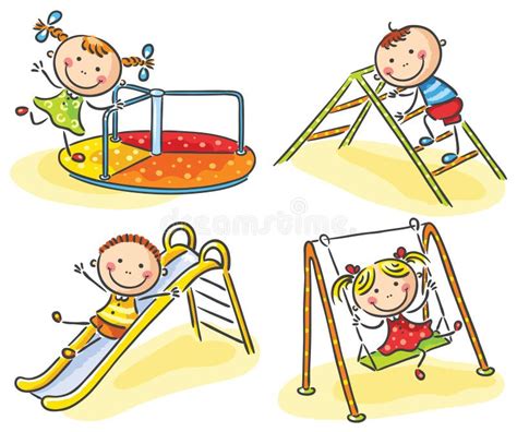 Kids on playground stock vector. Illustration of childs - 44759601