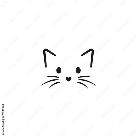 Simple cat face drawing. Stock Vector | Adobe Stock