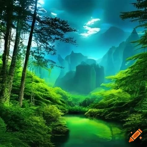 2d background wallpaper nature on Craiyon