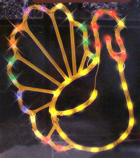 17" Lighted Thanksgiving Turkey Window Silhouette Decoration | Window decor