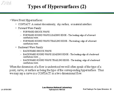 Types of Hypersurfaces (2)