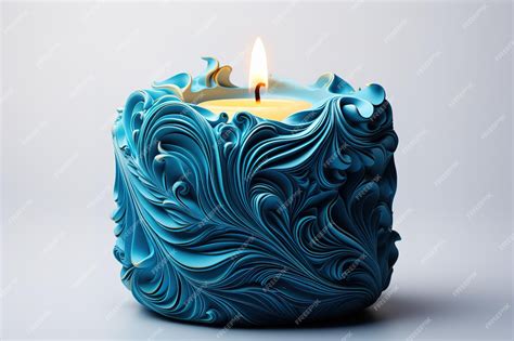 Premium Vector | Blue candle with flame