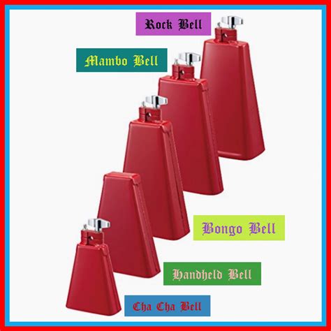 A comparative look at various campana (cowbell) sizes. From extra small to large ones. Those ...