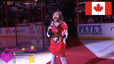 Angelica Hale Sings Canadian Anthem in Ottawa NHL Panthers vs Senators - YouTube