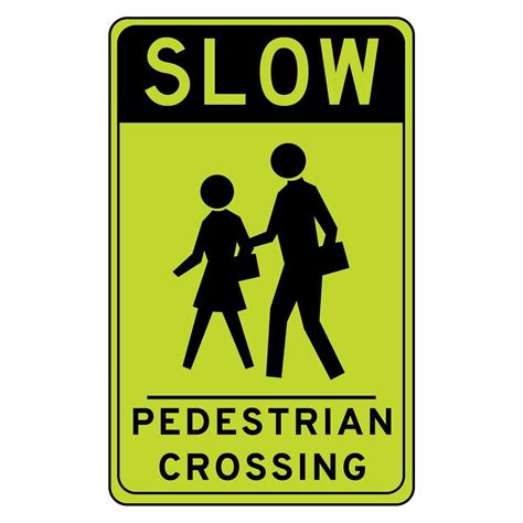 Slow Pedestrian Crossing School Zone Sign, School Signs, Traffic ...