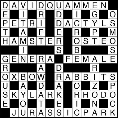 January 2019 Crossword Puzzle Answers | The Scientist Magazine®