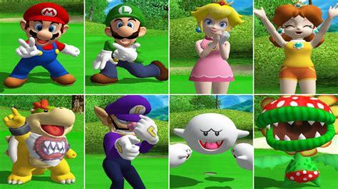 Mario Golf: Toadstool Tour - All Character Post-Hole Animations - YouTube