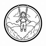 Exciting Bungee Jump Coloring For Kids  Page sketch template