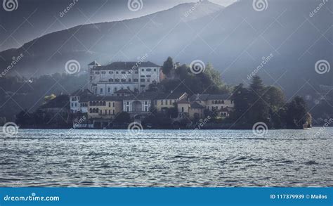 Front View of Orta San Giulio - Lake Orta Stock Image - Image of ...