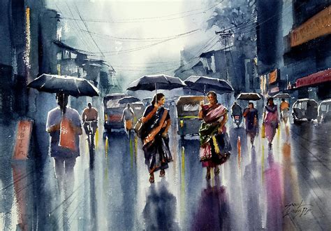 Rainy Day Painting by Sunil Linus de - Pixels