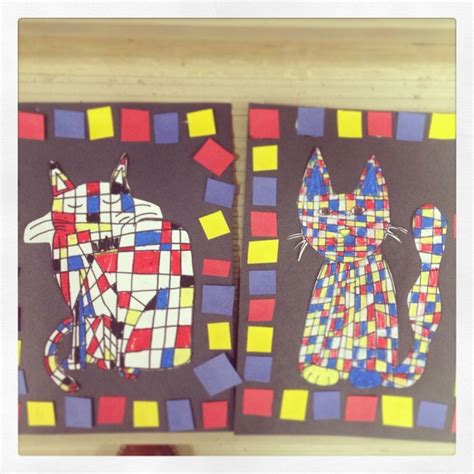 Primary colors & Mondrian animals: cats, afterschool class with artree (artreekids.com), fun art ...