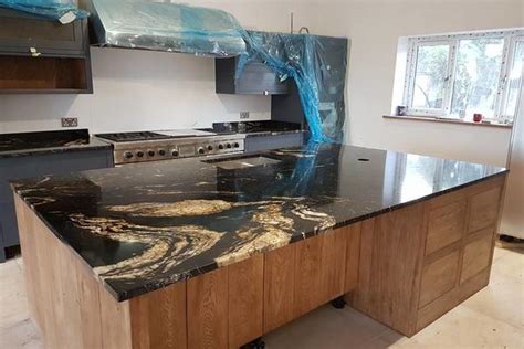 30mm Titanium Gold granite island and worktops