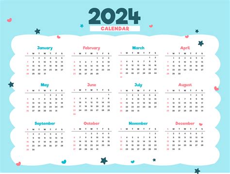 Calendario 2024 - Grafica vettoriale gratuita su Pixabay