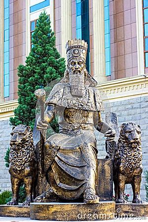 DUSHANBE, TAJIKISTAN - JULY 2, 2022: The Bronze Statue Of Cyrus The Great Cyrus The Elder The ...