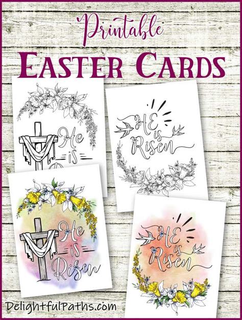 Printable Easter Cards - He is Risen - Delightful Paths