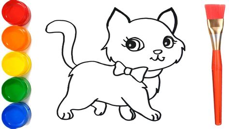 How to Draw a Cat for Kids | Learn Drawing and Coloring for Child ...