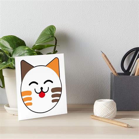 "Crumb Cuptoast cute cat with tongue out face" Art Board Print by rp ...