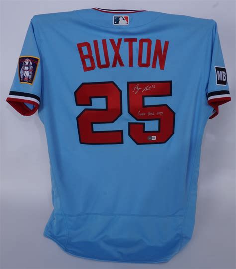 Lot Detail - Byron Buxton 2021 Minnesota Twins Game Used & Autographed Jersey Beckett & MLB