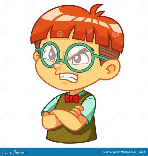 Angry Nerd Expression stock illustration. Illustration of frown - 261935033