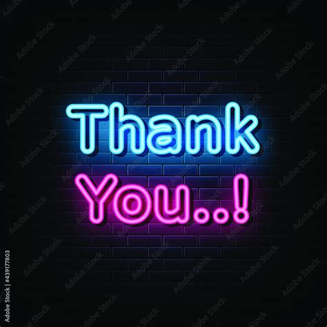 Thank you neon sign vector. neon sign Stock Vector | Adobe Stock