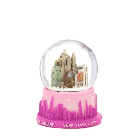 Pink NYC Skyline Snow Globe