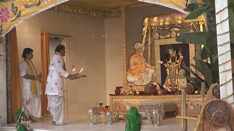 Vraj Hindu temple's Indian-American trustees meet at the historic Vaishnav temple in Blue ...