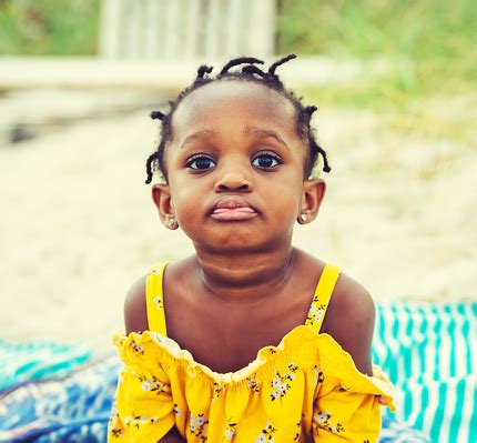 Portrait Of Cute Little Black Child 2 Year Old Toddler At The Beach Stock Photo - Download Image ...