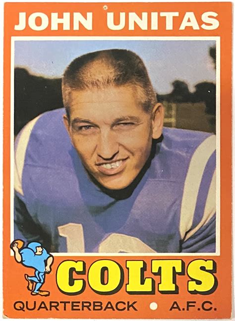 Johnny Unitas 1971 Topps Baltimore Colts Football Card – KBK Sports