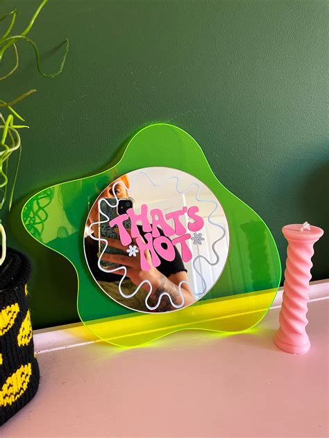 Neon Lime Blob Mirror Frame - Mini Disc Mirror Not Included in 2023 | Mirror frame diy, Funky ...