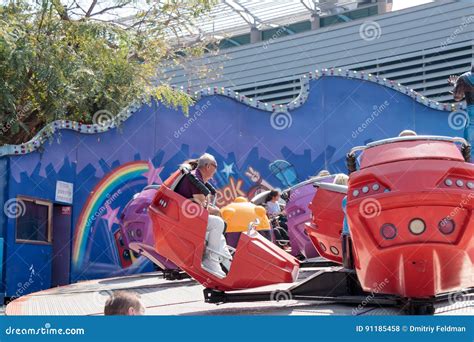 Visitors To the City`s Attractions Park Ride on the Carousel Editorial ...