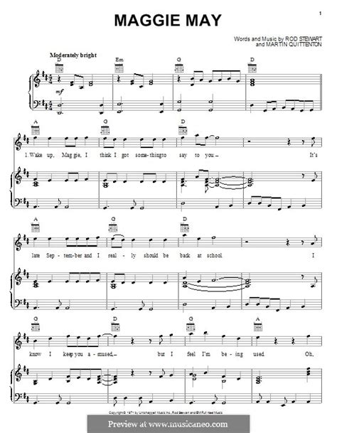 Maggie May by M. Quittenton, R. Stewart - sheet music on MusicaNeo