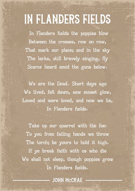 Poem In Flanders Fields Printable