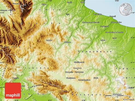 Physical Map of Molise