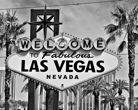 Las Vegas Sign Black and White Fine Art Photography, Welcome Sign ...