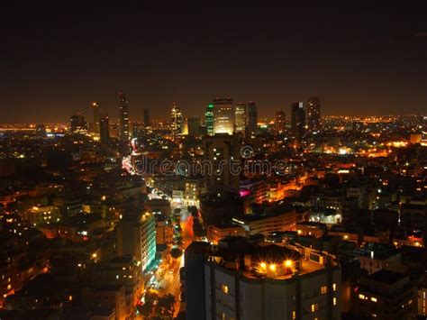 Tel Aviv Skyline at Night stock image. Image of aviv - 95840059