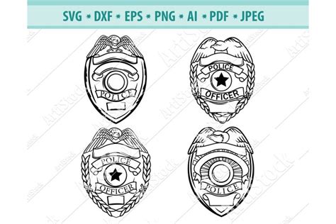 Police officer badge Svg, Cop Shield Svg, Hero Png, Dxf, Eps